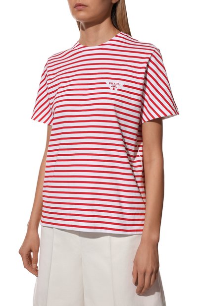 Хлопковая футболка PRADA, арт. 3590A-103D-F0970-221, фото 3