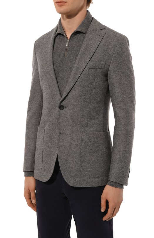 Пиджак из шерсти и хлопка Fradi Серый, фото 5