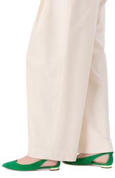 Женские замшевые балетки bow tie AQUAZZURA зеленого цвета, арт. DENFLAB0-SUE-000 | Фото 3 (Материал внутренний: Натуральная кожа; Каблук высота: Низкий; Подошва: Плоская; Драгоценные камни: Проставлено; Материал внешний: Натуральная кожа, Замша; Материал сплава: Проставлено)