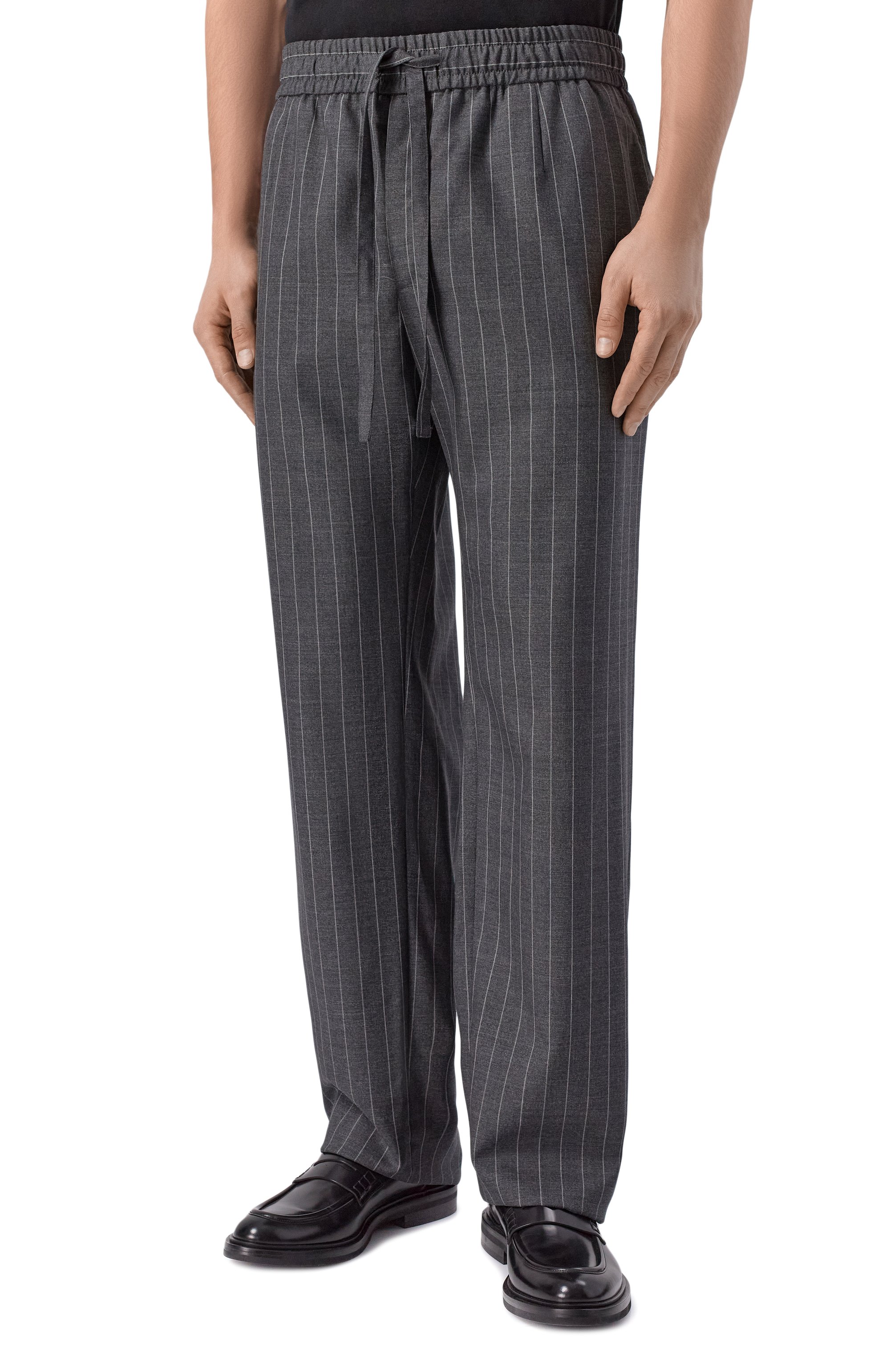 Шерстяные брюки DOLCE & GABBANA темно-серого цвета по цене 125500 руб., арт. GV4LHT/FR23B, фото 3 Шерстяные брюки DOLCE & GABBANA, арт. GV4LHT/FR23B, фото 3