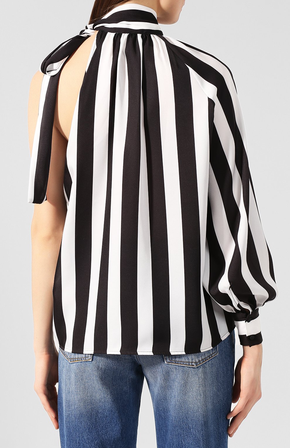 Блузка в полоску MSGM черно-белого цвета по цене 38650 руб., арт. 2742MDM118 195853, фото 4 Блузка в полоску MSGM, арт. 2742MDM118 195853, фото 4