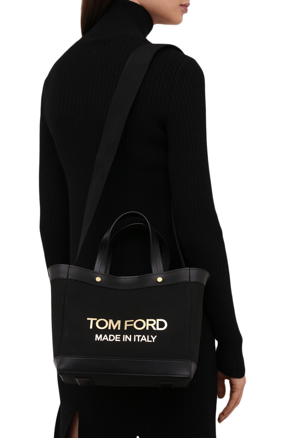 Сумка-шопер t-screw mini TOM FORD черного цвета по цене 108000 руб., арт. L1494T-ICN002, фото 7 Сумка-шопер t-screw mini TOM FORD, арт. L1494T-ICN002, фото 7