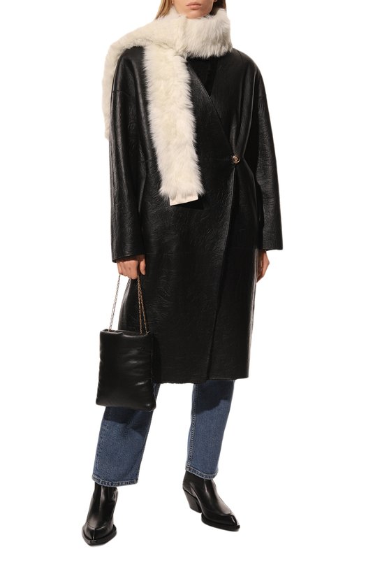 Меховой шарф из овчины DROMe Белый, фото 2