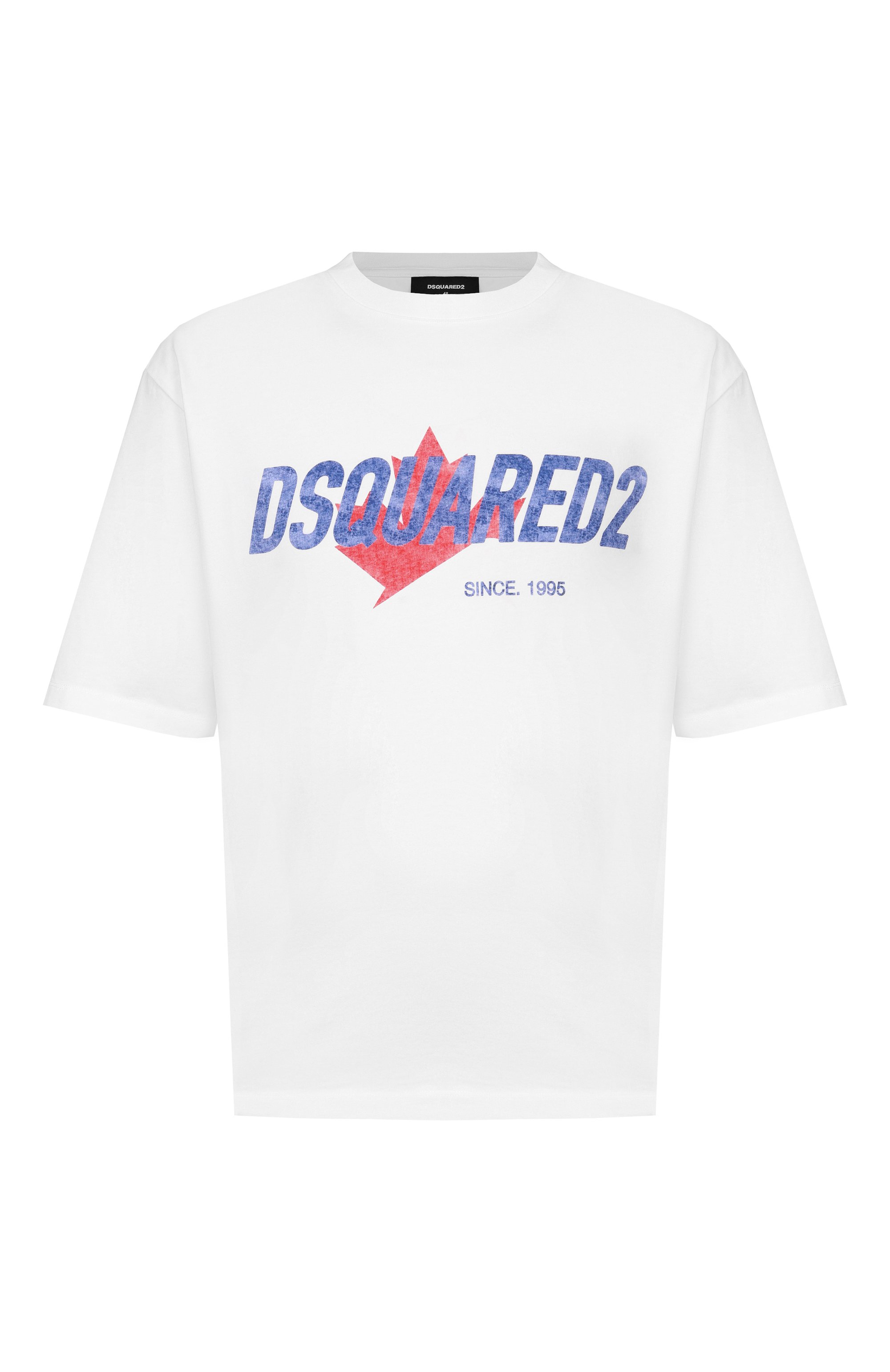 Хлопковая футболка DSQUARED2 белого цвета по цене 26550 руб., арт. S74GD1556/D20106, фото 1 Хлопковая футболка DSQUARED2, арт. S74GD1556/D20106, фото 1