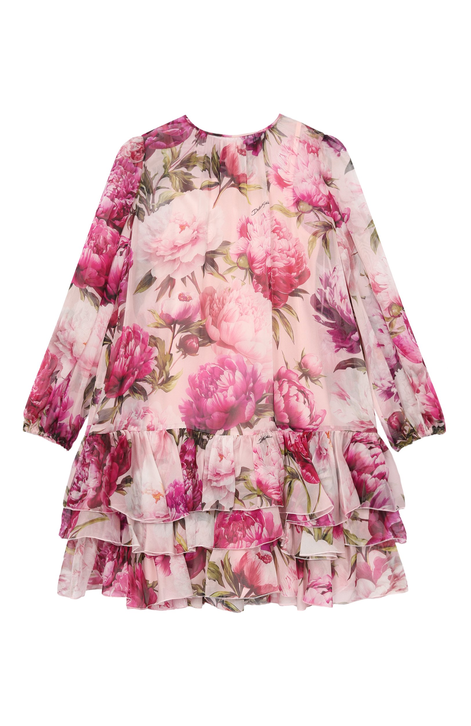 Шелковое платье DOLCE & GABBANA розового цвета по цене 152000 руб., арт. L5RD07/G7Q0F_001_SET, фото 1 Шелковое платье DOLCE & GABBANA, арт. L5RD07/G7Q0F_001_SET, фото 1