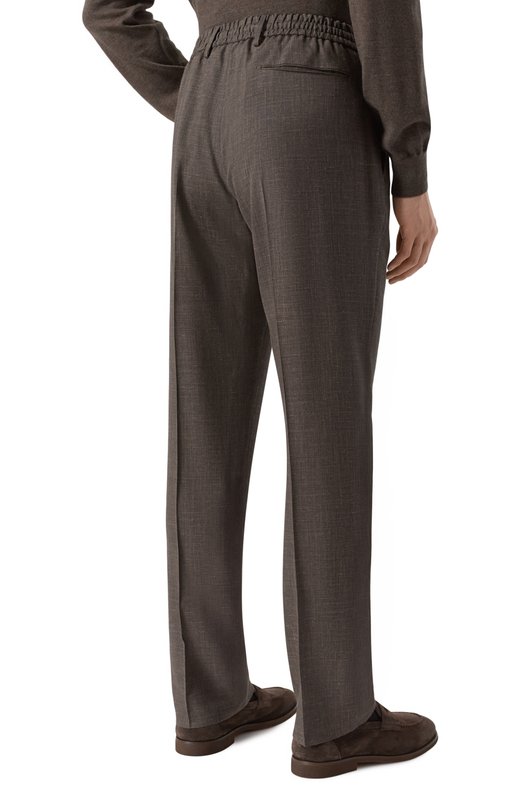 Брюки из шерсти и шелка Andrea Campagna SPIAGGIA20/LP184U Коричневый  SPIAGGIA20/LP184U Фото 4