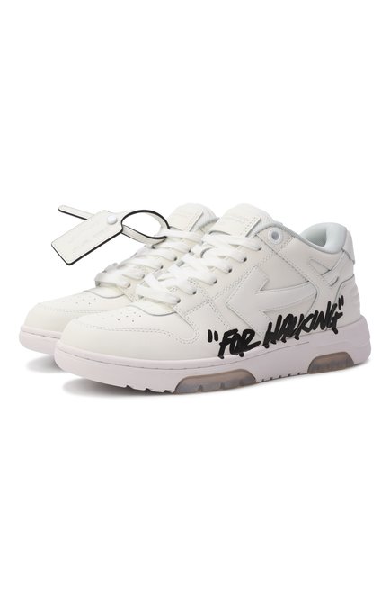 Женские кожаные кеды out of office OFF-WHITE, арт. 0WIA259C99LEA019