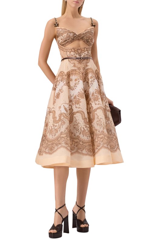 Кожаные босоножки Karli 125 Jimmy Choo KARLIPF125CCL Коричневый  KARLIPF125CCL Фото 3