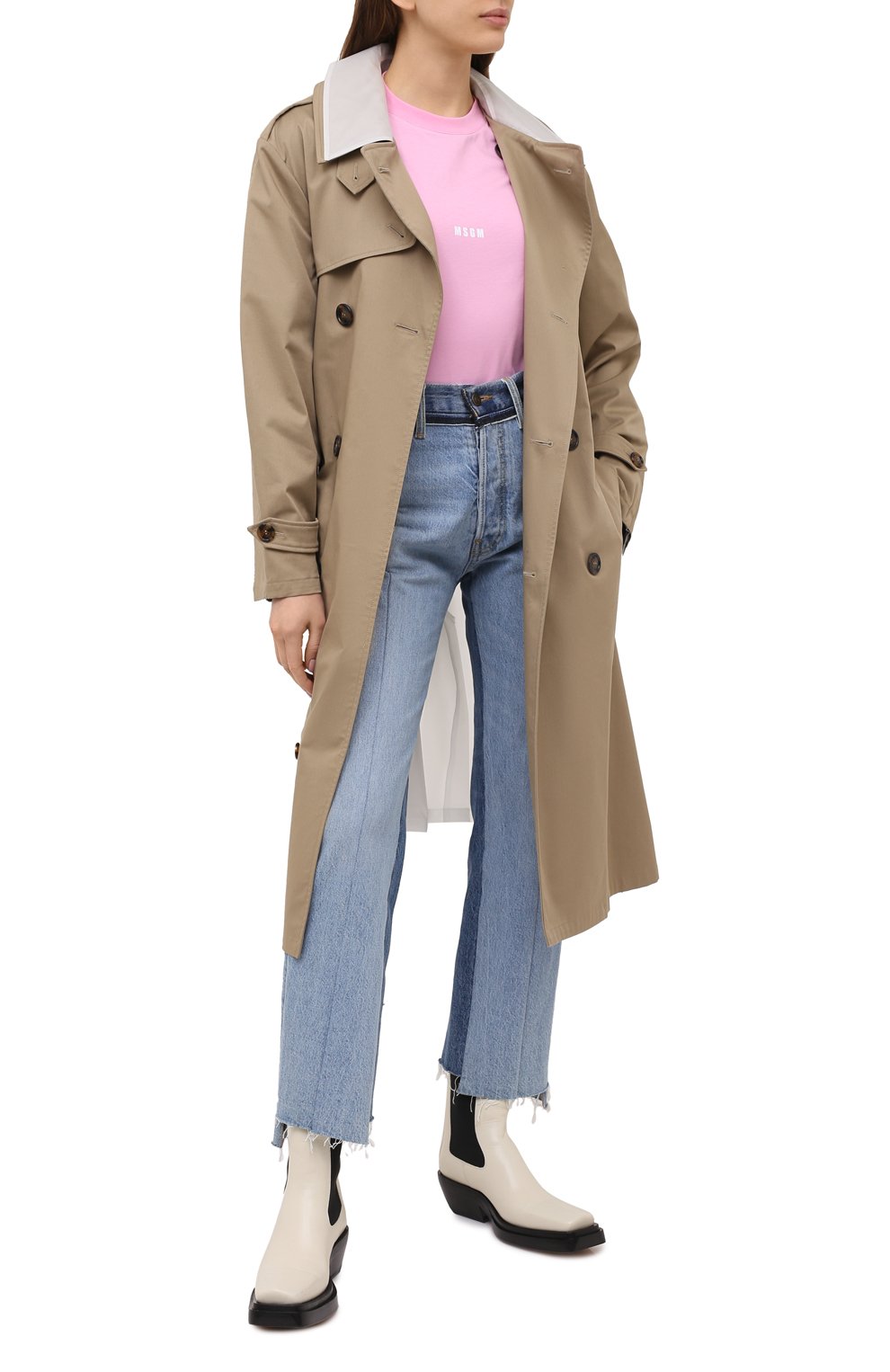 Хлопковая футболка MSGM светло-розового цвета по цене 9300 руб., арт. 2942MDM100 207998, фото 2 Хлопковая футболка MSGM, арт. 2942MDM100 207998, фото 2