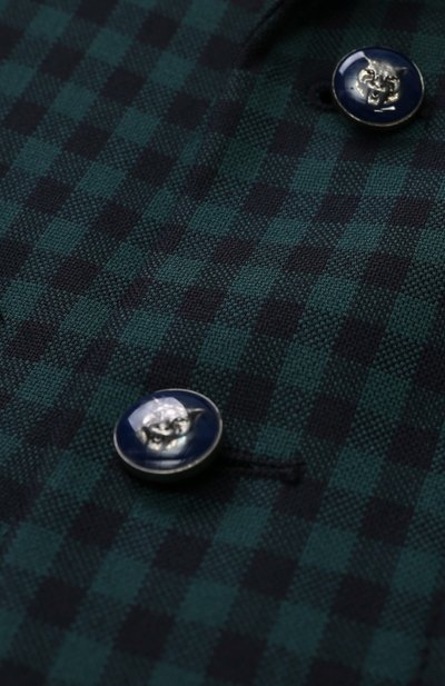 Шерстяной пиджак клетку с декоративными пуговицами GUCCI, арт. 475400/XBB70, фото 3