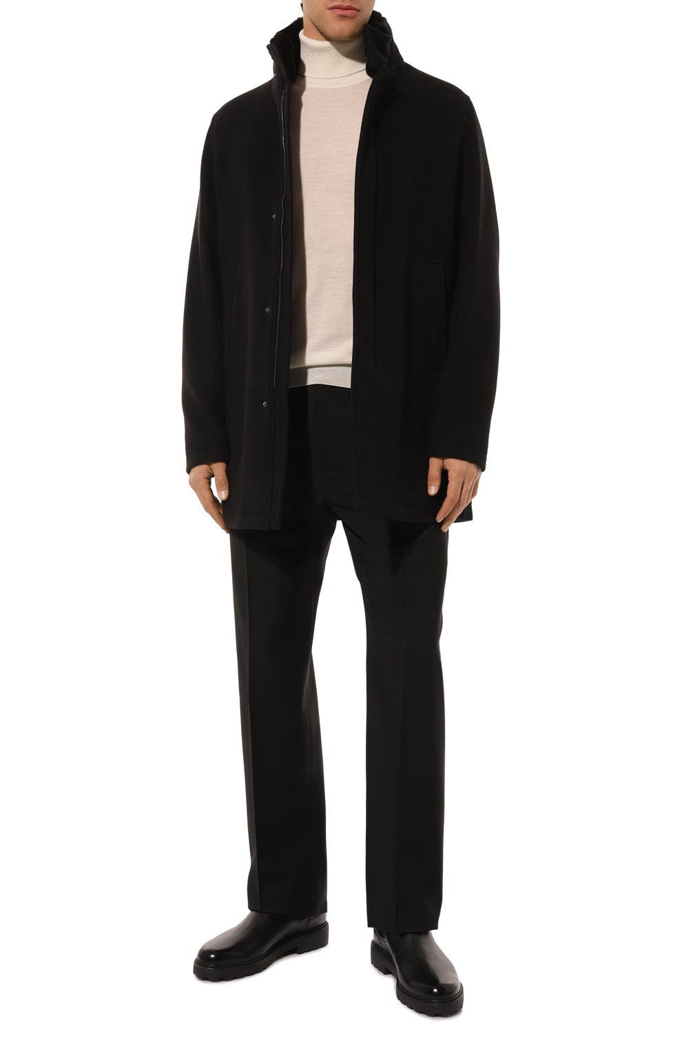 Шерстяное пальто с воротником из бобра HERNO, арт. CA0071U/39601, фото 2