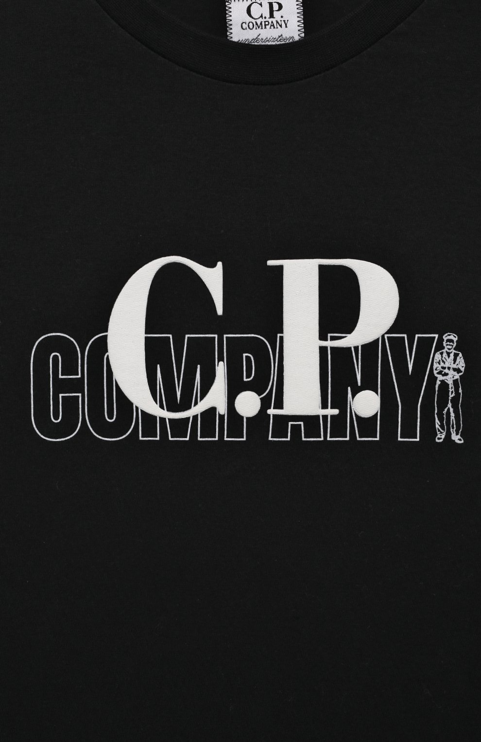 Хлопковая футболка C.P. COMPANY черного цвета по цене 8570 руб., арт. 13CKTS035C-006259W, фото 3 Хлопковая футболка C.P. COMPANY, арт. 13CKTS035C-006259W, фото 3