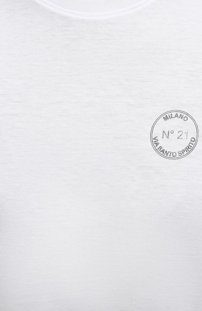 Хлопковая футболка N21 белого цвета по цене 16350 руб., арт. 21I N2M0/F081/4157, фото 5 Хлопковая футболка N21, арт. 21I N2M0/F081/4157, фото 5
