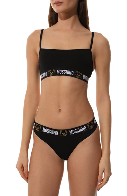 Женский бра-топ MOSCHINO черного цвета, арт. A1404/4406 | Фото 2 (Нос: Не проставлено; Материал сплава: Проставлено)