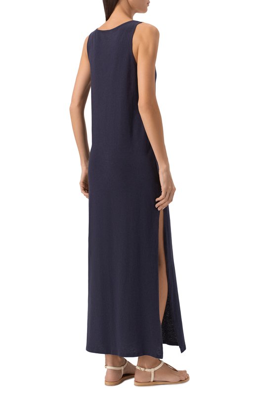 Платье из хлопка и льна Zadig and Voltaire JWDR01079 Синий  JWDR01079 Фото 4