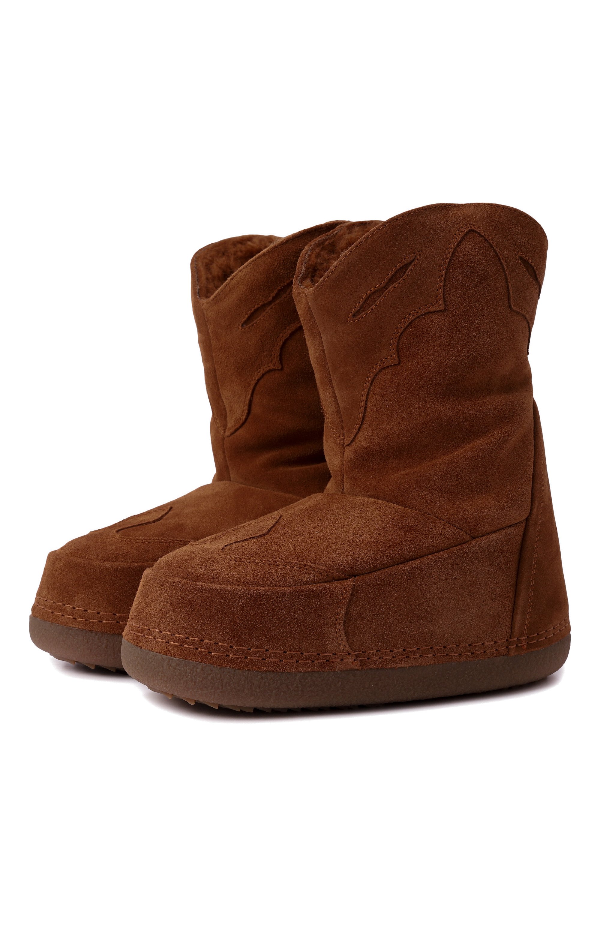 Замшевые полусапоги cowboy embroidery INUIKII коричневого цвета по цене 39950 руб., арт. 75101-067, фото 1 Замшевые полусапоги cowboy embroidery INUIKII, арт. 75101-067, фото 1