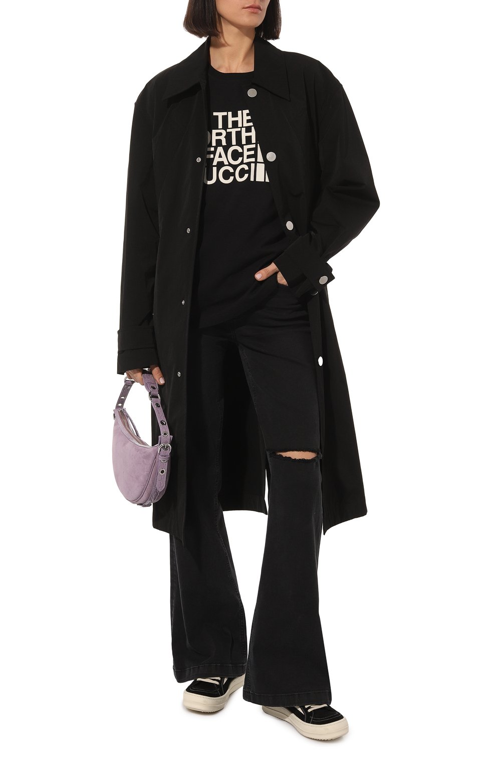 Хлопковая футболка the north face x gucci GUCCI, арт. 615044 XJDBZ, фото 2