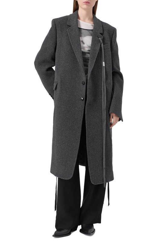 Шерстяное пальто Ann Demeulemeester B0010184/FA510 Серый  B0010184/FA510 Фото 2