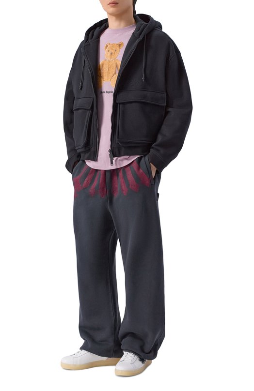 Хлопковая футболка Palm Angels PMAA109S26JER00A Фиолетовый  PMAA109S26JER00A Фото 2