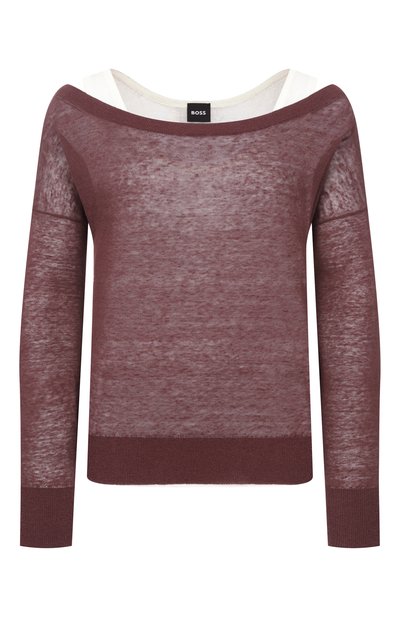 Женский пуловер изо льна и хлопка BOSS, арт. 50562972