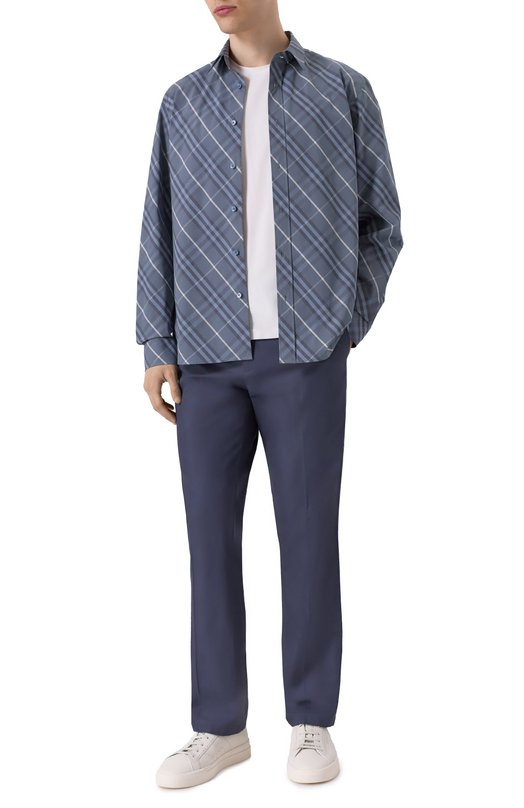 Хлопковая рубашка Burberry 8108726 Серый  8108726 Фото 2