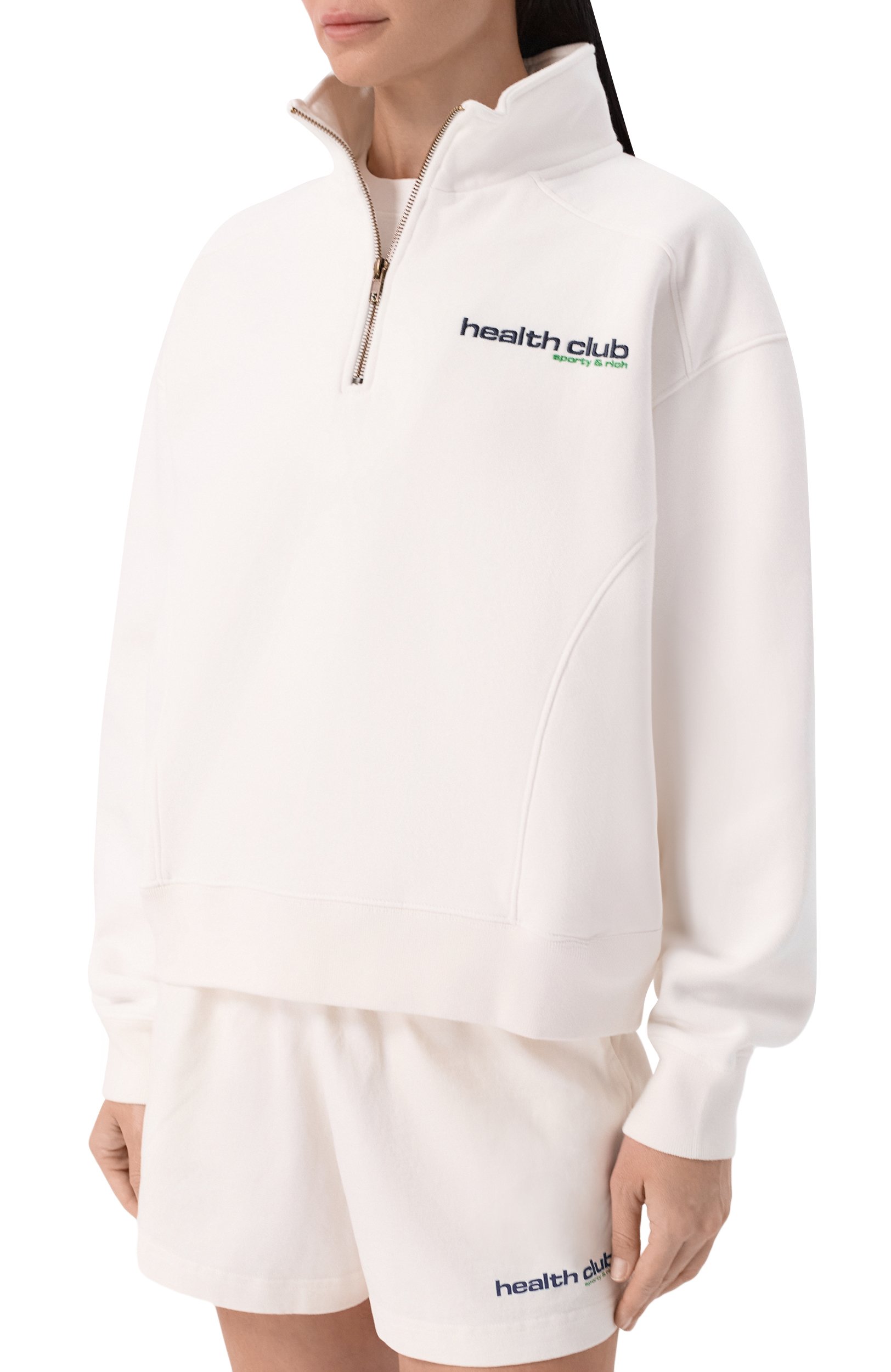 Хлопковый анорак SPORTY AND RICH белого цвета по цене 35050 руб., арт. ST09973183WH01, фото 3 Хлопковый анорак SPORTY AND RICH, арт. ST09973183WH01, фото 3