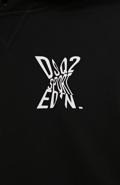 Хлопковое худи DSQUARED2 черного цвета по цене 19300 руб., арт. DQ2526/D003G, фото 3 Хлопковое худи DSQUARED2, арт. DQ2526/D003G, фото 3