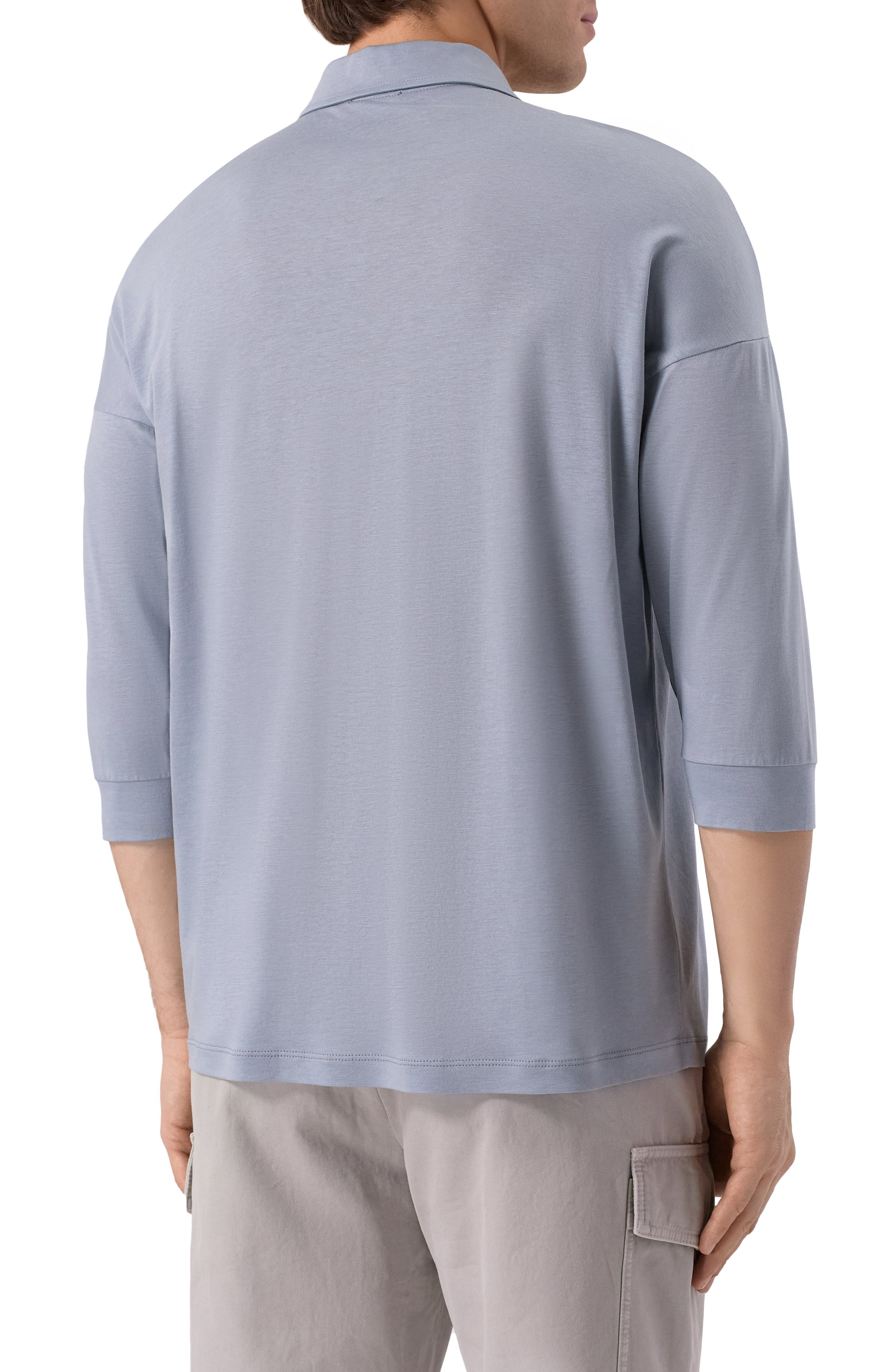 Поло из лиоцелла и хлопка GIORGIO ARMANI, арт. 3DSF53/SJCBZ, фото 4