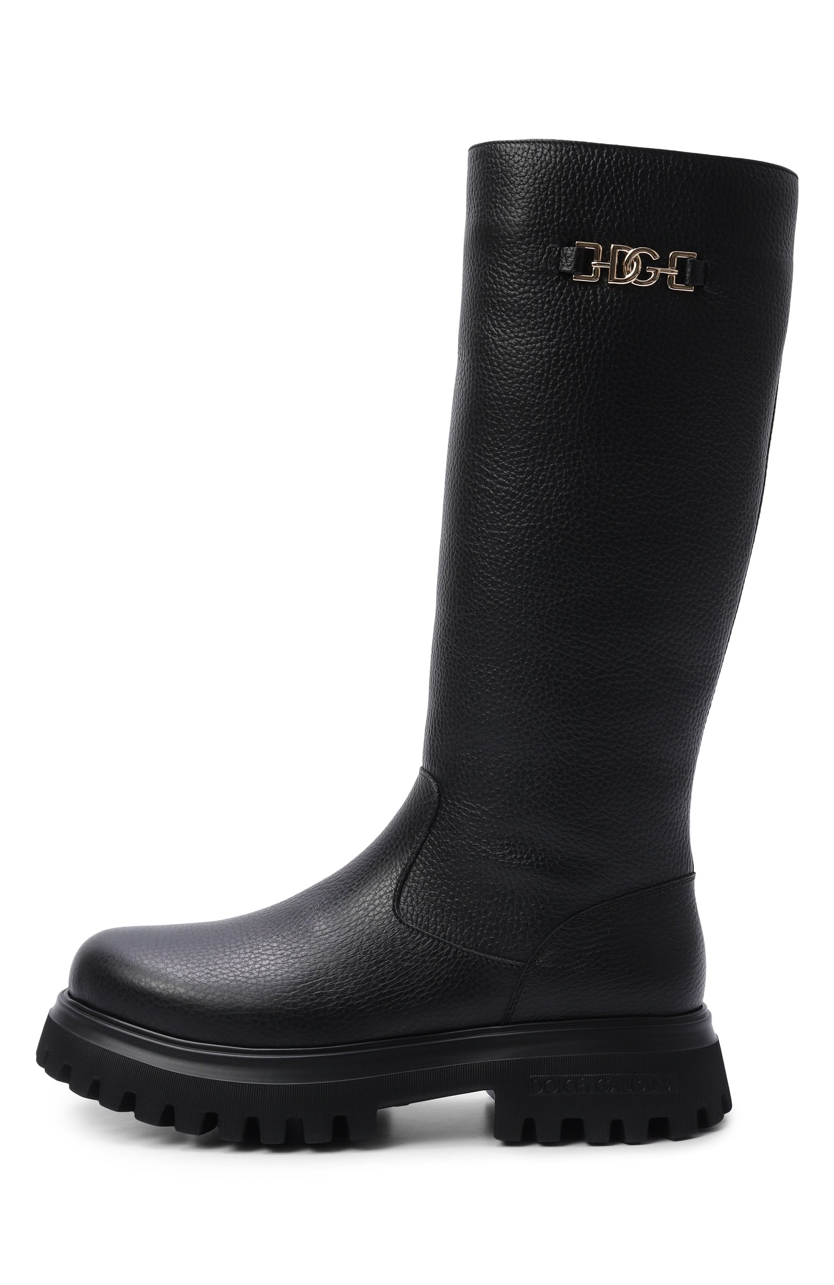 Кожаные сапоги DOLCE & GABBANA черного цвета по цене 84200 руб., арт. D11435/A0722, фото 2 Кожаные сапоги DOLCE & GABBANA, арт. D11435/A0722, фото 2