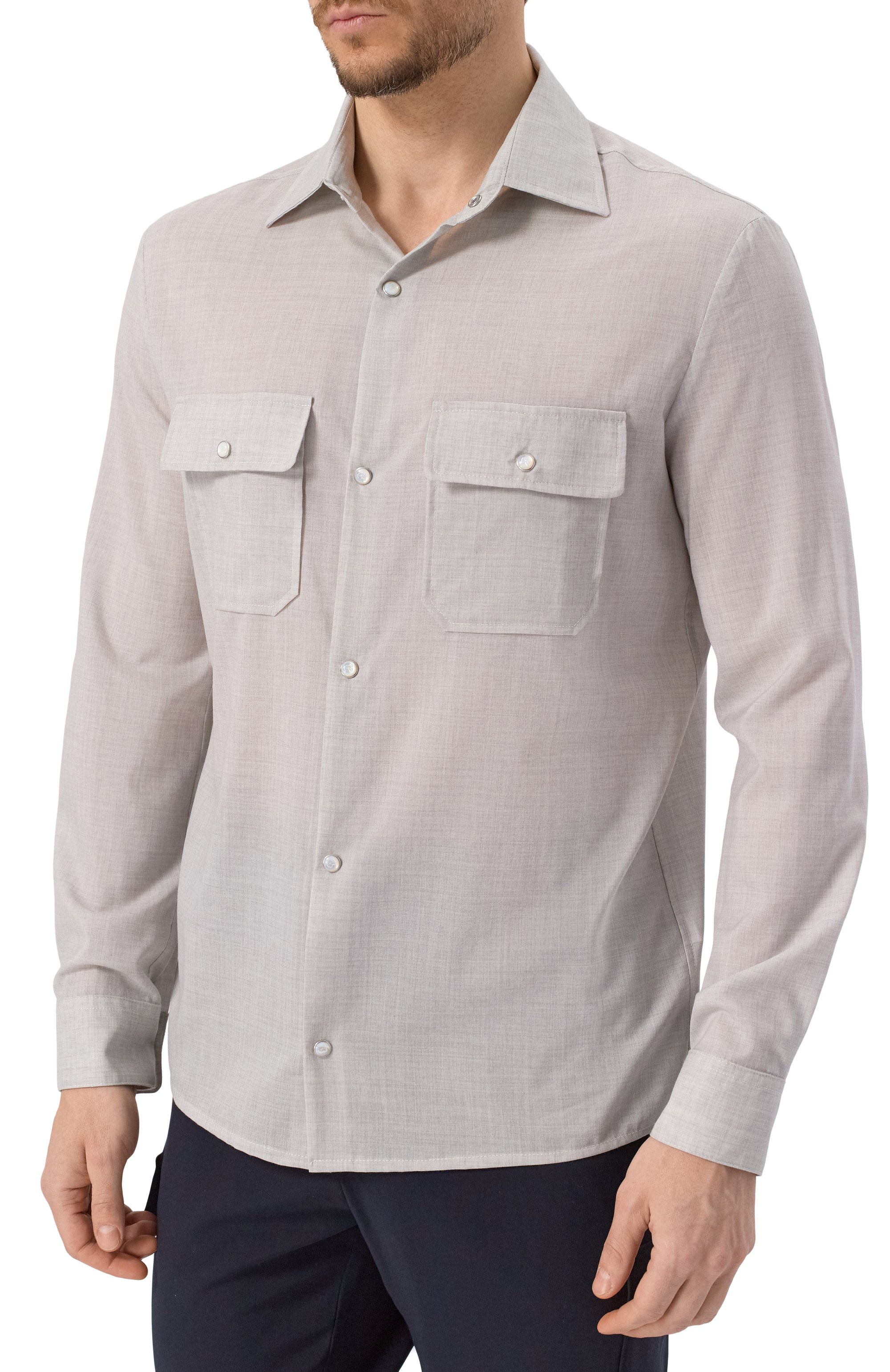 Рубашка из шерсти и шелка MARCO PESCAROLO, арт. NEXT/5122, фото 3