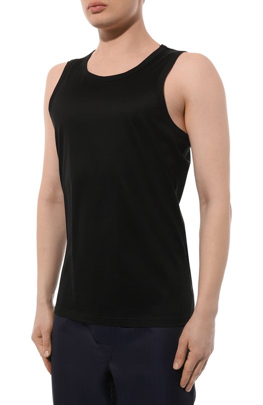 Хлопковая майка Zegna N2D000110 Чёрный  N2D000110 Фото 3