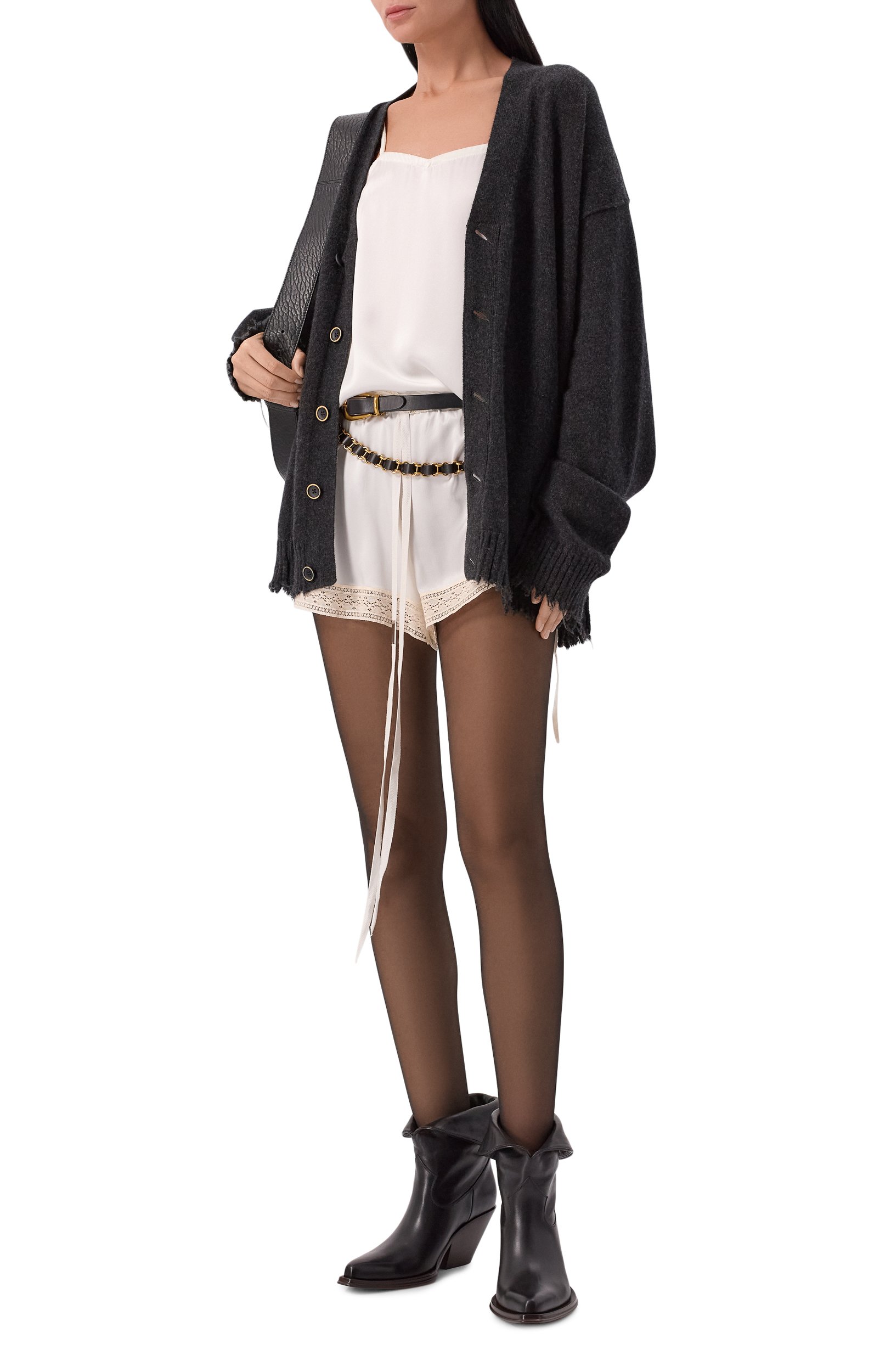 Атласный топ ANN DEMEULEMEESTER кремового цвета по цене 78750 руб., арт. B0014340/FA134, фото 2 Атласный топ ANN DEMEULEMEESTER, арт. B0014340/FA134, фото 2