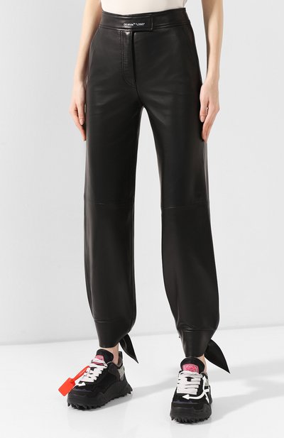 Кожаные брюки OFF-WHITE, арт. 0WJB005F199860501000, фото 3