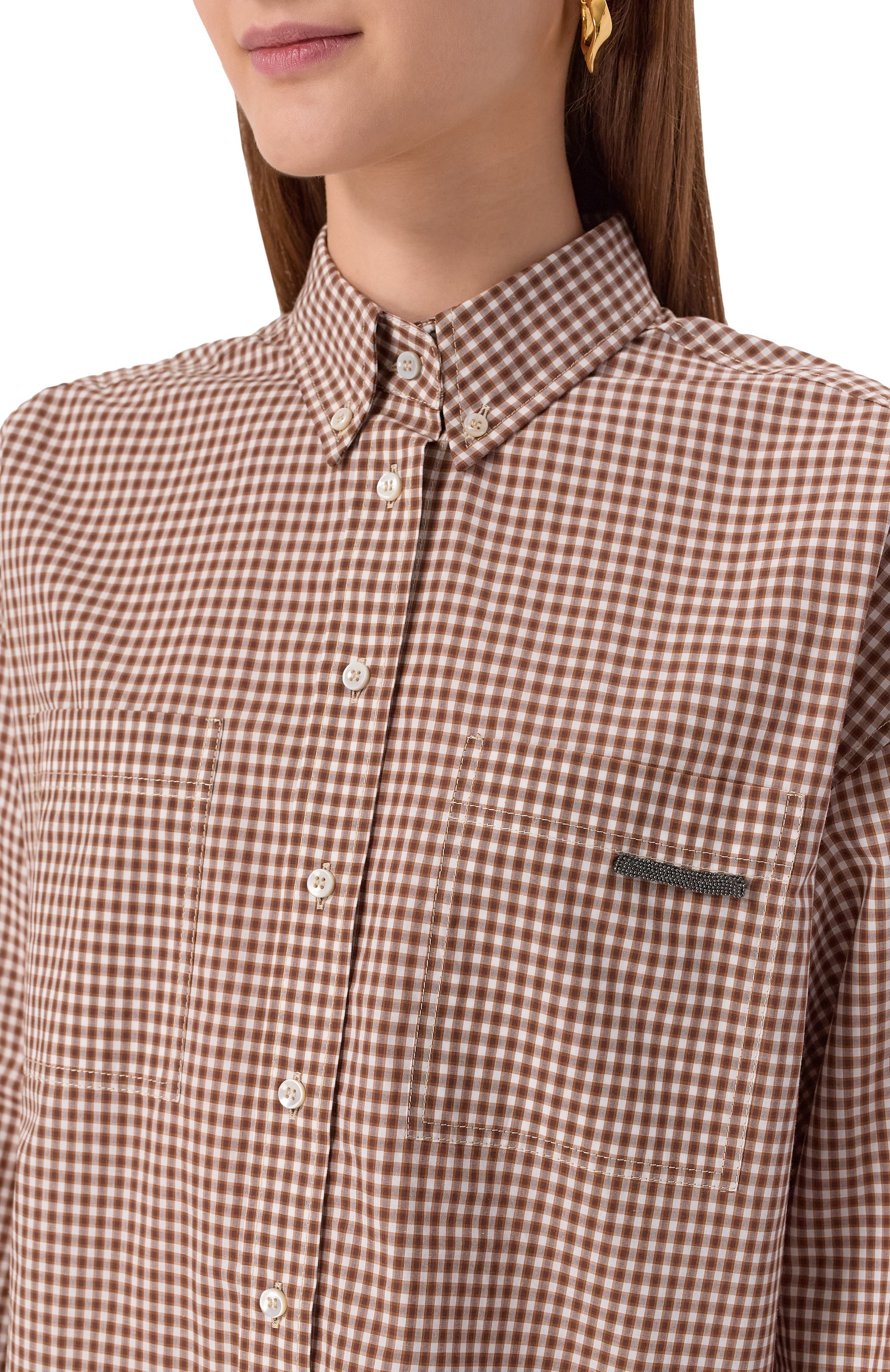 Хлопковая рубашка BRUNELLO CUCINELLI, арт. MP793NB206, фото 5