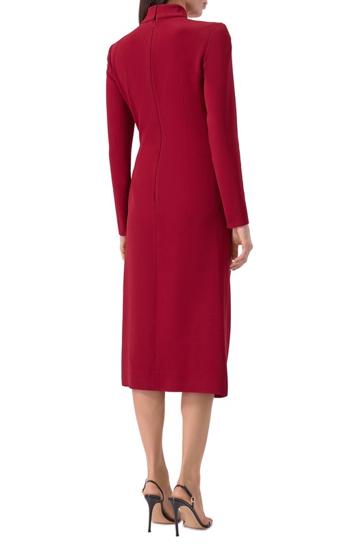 Платье из шелка и вискозы Elie Saab D0777AP25/CD003 Бордовый  D0777AP25/CD003 Фото 4