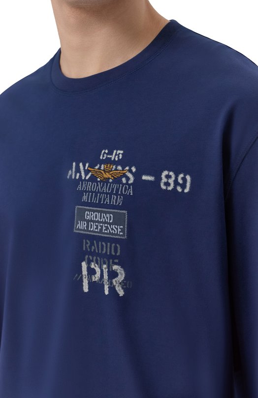 Хлопковый свитшот Aeronautica Militare FE2099UJ00725 Синий  FE2099UJ00725 Фото 5