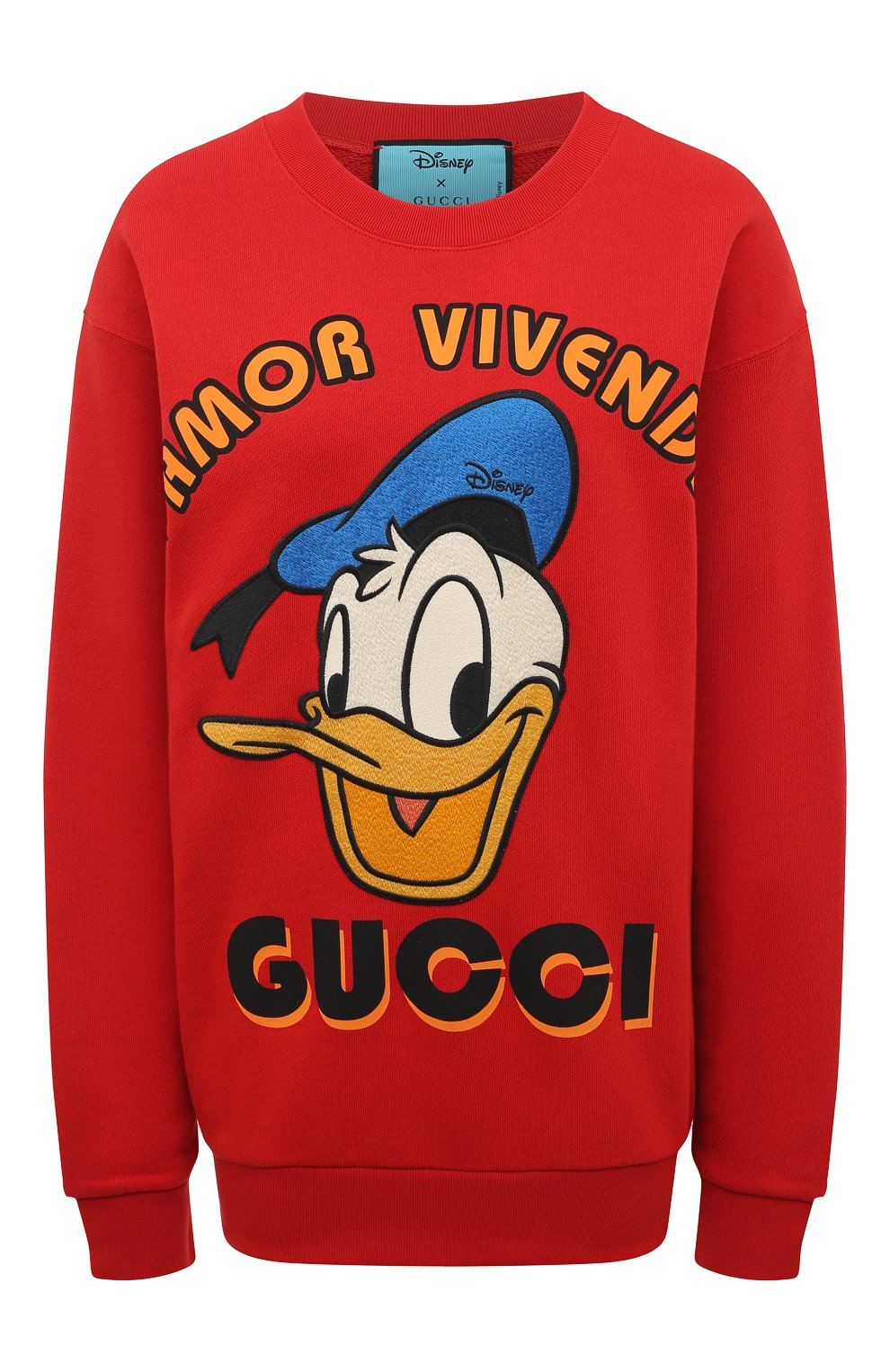 Хлопковый свитшот disney x gucci GUCCI красного цвета по цене 141120 руб., арт. 617964 XJDC1, фото 1 Хлопковый свитшот disney x gucci GUCCI, арт. 617964 XJDC1, фото 1