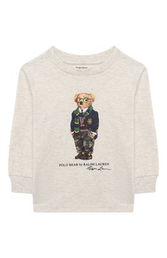 Детский хлопковый свитшот RALPH LAUREN серого цвета, арт. 320805681 | Фото 1 (Кросс-КТ НВ: Свитшоты; Материал внешний: Хлопок; Материал сплава: Проставлено; Нос: Не проставлено; Ростовка одежда: 9 мес | 74 см, 12 мес | 80 см, 18 мес | 86 см)