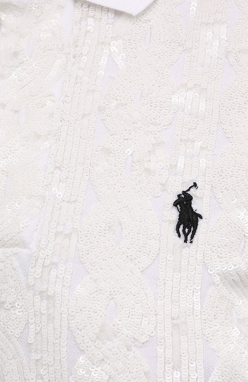 Хлопковое поло с отделкой пайетками POLO RALPH LAUREN, арт. 211814481, фото 5