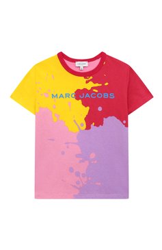 Детская хлопковая футболка MARC JACOBS (THE) разноцветного цвета, арт. W15670/6A-12A | Фото 1 (Девочки Кросс-КТ: футболка-одежда; Рукава: Короткие; Материал сплава: Проставлено; Материал внешний: Хлопок; Драгоценные камни: Проставлено)