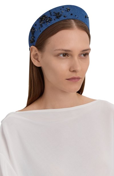 Кокошник PANFIL синего цвета по цене 18000 руб., арт. JIN2-KOK3-DB, фото 2 Кокошник PANFIL, арт. JIN2-KOK3-DB, фото 2