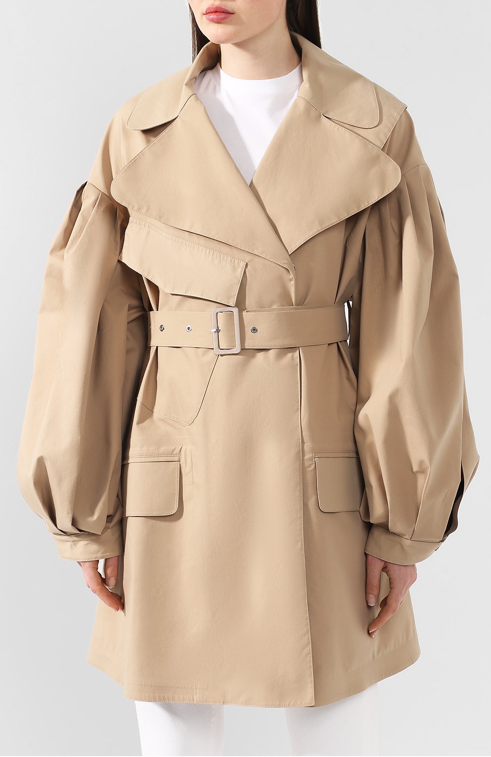 Плащ 4 moncler simone rocha MONCLER GENIUS бежевого цвета по цене 125500 руб., арт. E1-09W-47006-85-V0020, фото 3 Плащ 4 moncler simone rocha MONCLER GENIUS, арт. E1-09W-47006-85-V0020, фото 3