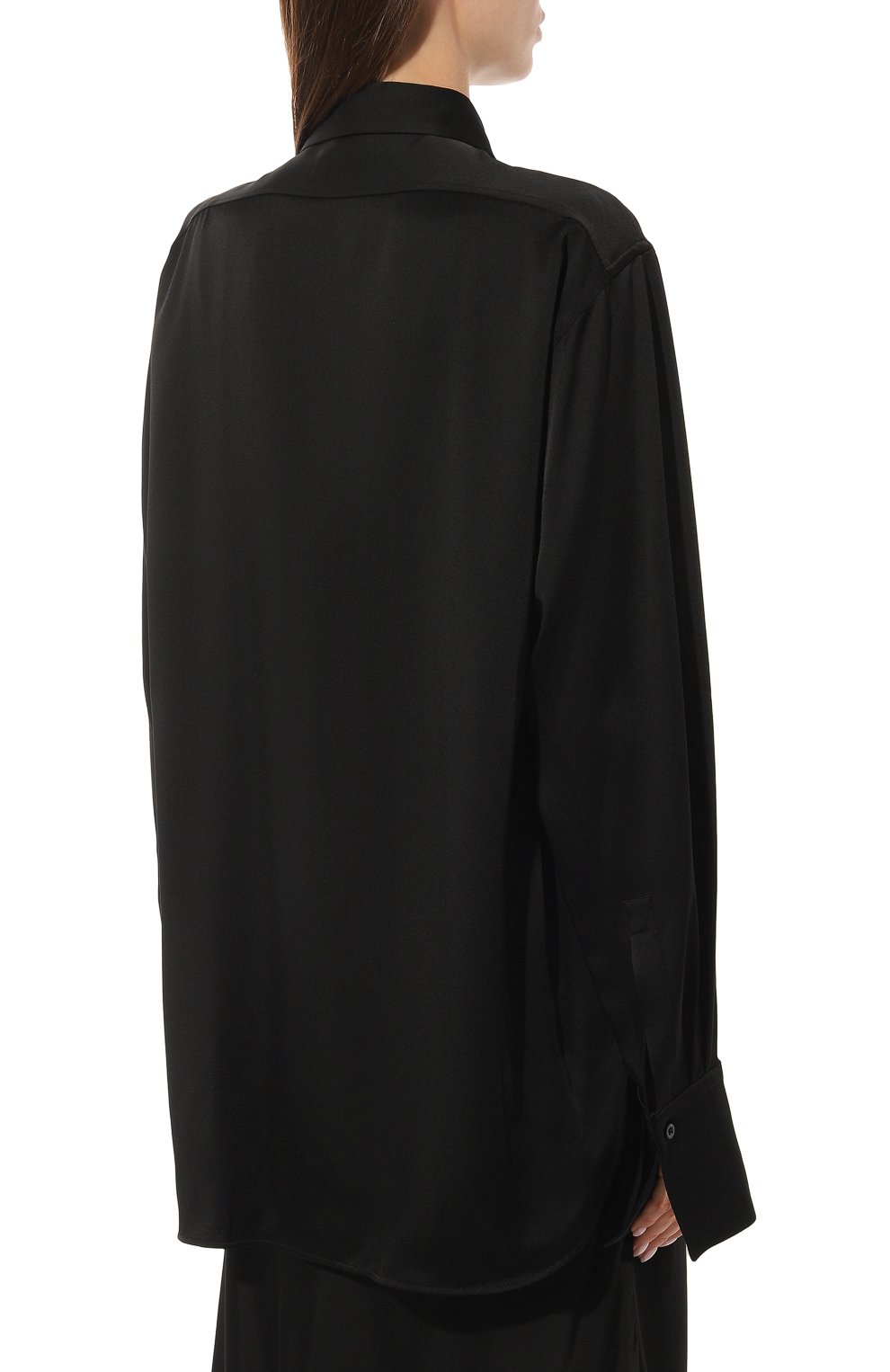 Атласная рубашка JIL SANDER черного цвета по цене 94150 руб., арт. J02DL0146/JTN214, фото 4 Атласная рубашка JIL SANDER, арт. J02DL0146/JTN214, фото 4