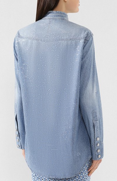 Джинсовая рубашка BALMAIN голубого цвета по цене 238500 руб., арт. RF02918/D065, фото 4 Джинсовая рубашка BALMAIN, арт. RF02918/D065, фото 4