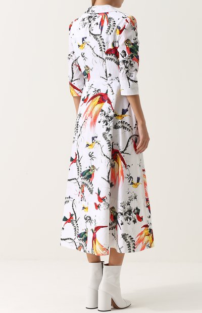 Приталенное платье-рубашка с принтом ERDEM, арт. PF17_20771PPP, фото 4