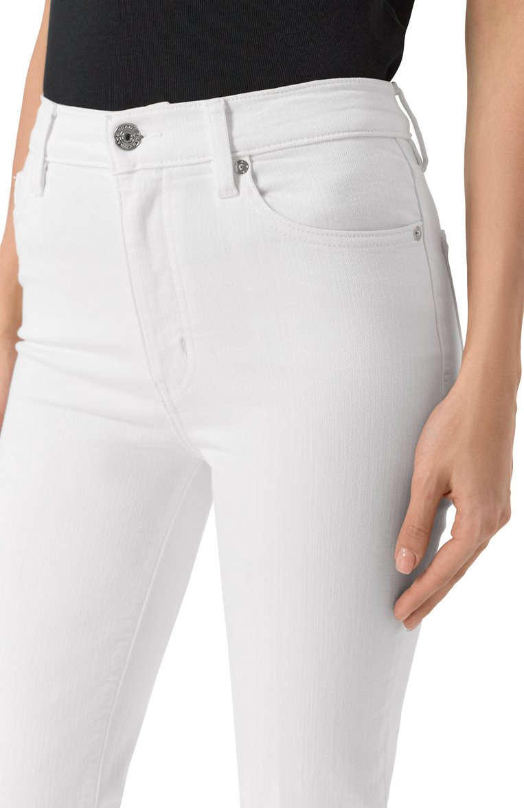 Женские джинсы le sleek straight FRAME DENIM белого цвета, арт. LSLS238 | Фото 5 (Материал внешний: Хлопок, Вискоза, Деним; Автоматизация ТО: Проставлено; Длина (брюки, джинсы): Стандартные; Автоматизация состава: Проставлено; Силуэт Ж (брюки и джинсы): Прямые; Кросс-КТ: Деним; Стили: Кэжуэл)