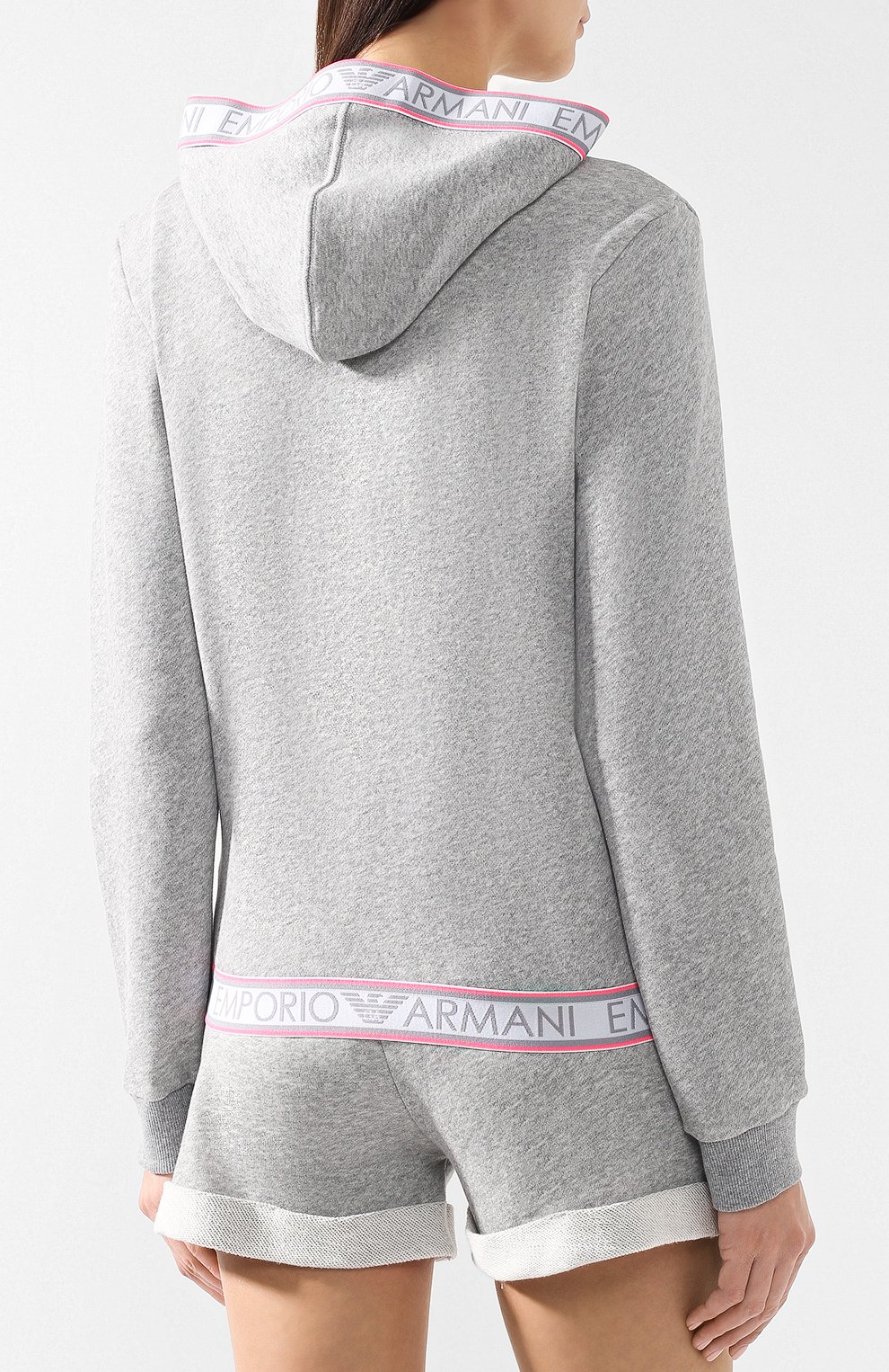 Хлопковый кардиган EMPORIO ARMANI серого цвета по цене 17400 руб., арт. 164076/9P287, фото 4 Хлопковый кардиган EMPORIO ARMANI, арт. 164076/9P287, фото 4