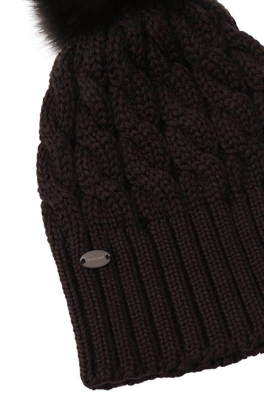 Шерстяная шапка с отделкой из соболя Black Sable BS-24016 Коричневый  BS-24016 Фото 4