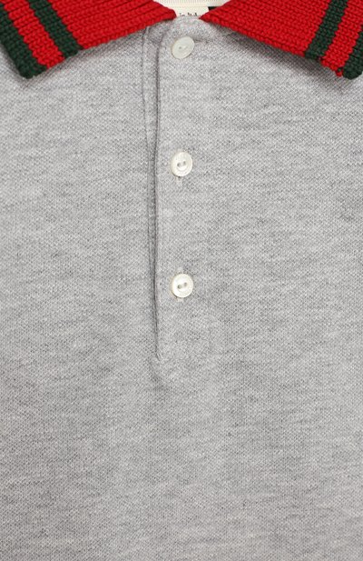 Поло из хлопка с контрастным воротником и длинными рукавами GUCCI, арт. 430964/X5B70, фото 3