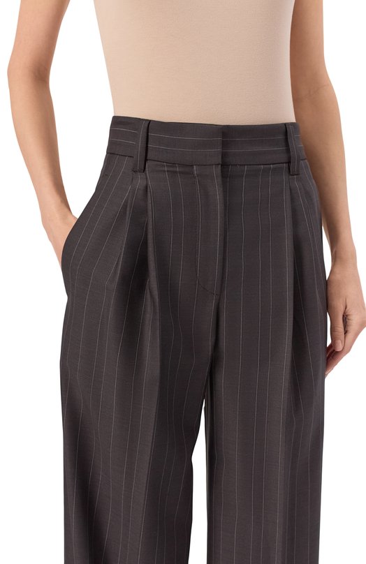 Шерстяные брюки Brunello Cucinelli MP146P8759 Коричневый  MP146P8759 Фото 5